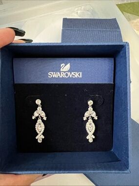 Swarovski Silver Crystal Dangle Earrings